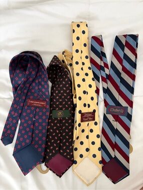 Multiples Yellow Dot & Navy-Red Stripe Assorted Silk Neckties